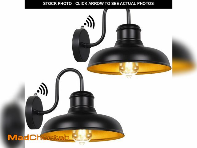 Lot 74-12706544 - TOBUSA 2-Pack Dusk to Dawn Outdoor Wall Light Fixtures, Waterproof Farmhouse Outside Gooseneck Barn ...