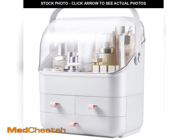 Lot 74-12117124 - Large Makeup Organizer w Drawers Beauty Organizer Makeup Box Holder Vanity Organization Desk Counter...