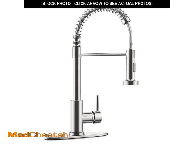 Lot 74-12832154 - Kitchen Faucet w/ Pull Down Sprayer, High Arc Spring Kitchen Sink Faucet, Modern rv Single Handle Wa...