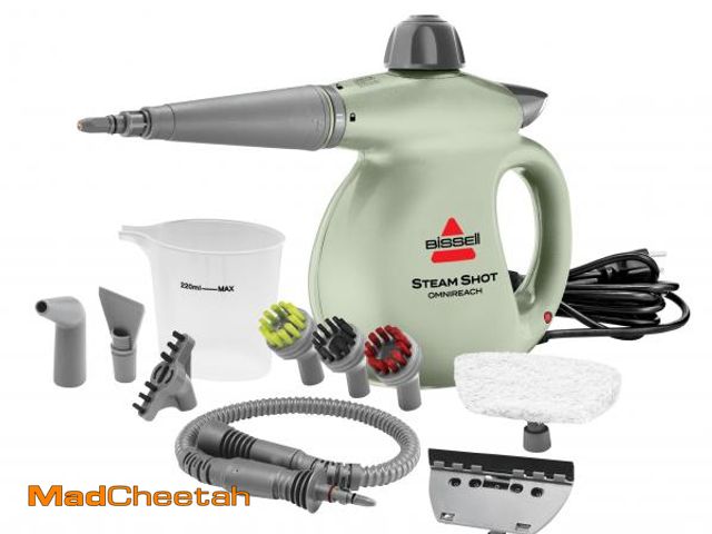 Lot 74-12047995 - BISSELLÃâÃÂ® Steam ShotÃÂ¢Ã¢â¬Å¾ÃÂ¢ OmniReach handheld portable steam cleaner for tile, grout...