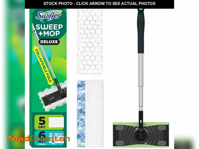Lot 74-14349079 - Swiffer Sweep &amp; Mop Deluxe 2-in-1 Multi-Surface Kit for Floor Cleaning, Includes 1 Sweeper Devic...