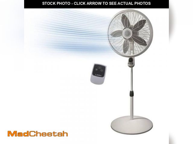 Lot 74-12424759 - Lasko 18 in. 3 Speed Pedestal Fan for Home in White with 90ÃâÃÂ° Oscillation, Adjustable Height,...