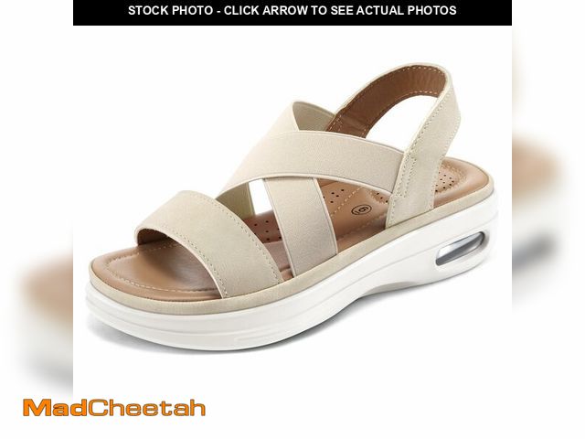 Lot 74-12715183 - mysoft Women's Comfortable Walking Sandals Air Cushion Sport Slingback Elastic Band Platform Shoes -...