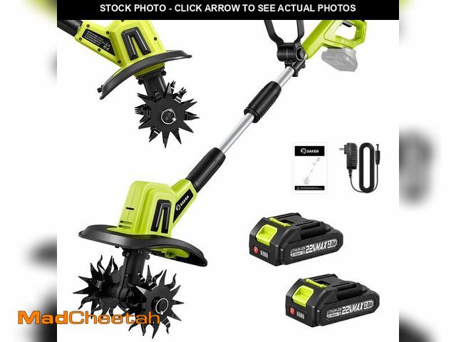 Lot 74-13681154 - Saker 22V Cordless Electric Garden Tiller Cultivator, Lightweight Rototiller for Gardening, 9-Inch T...
