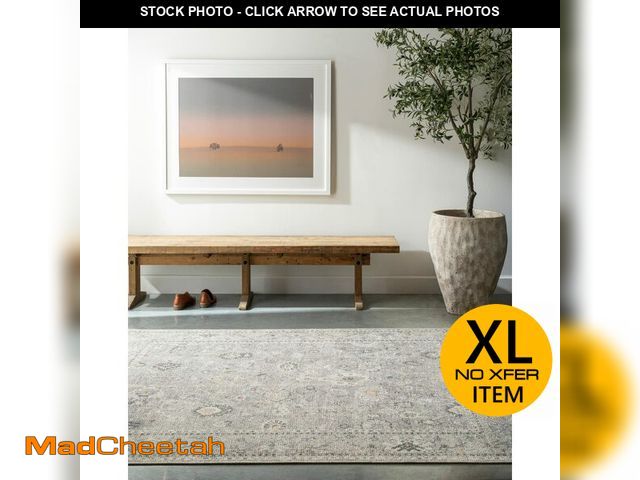 Lot 74-13790344 - Livabliss x Becki Owens Davina Damask Area Rug , 7'10" x 10', Light Grey - UNUSED