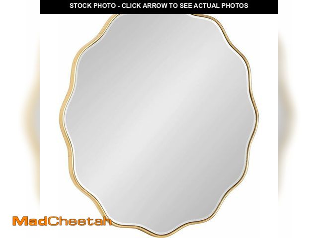 Lot 74-12760249 - Kate and Laurel Viona Modern Scalloped Wall Mirror; 26 Inch Diameter; Gold; Decorative Round Wall Mi...