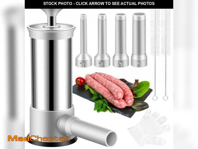 Lot 74-11556140 - ROSROSE Sausage Stuffer Machine w/4 Stuffing Tubes, Meat Stuffer Sausage Filling, Homemade Manual Ve...