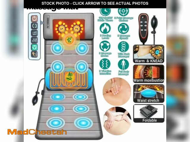 Lot 74-12836724 - Massage Mat with Heat,Full Body Massage Mat,Neck Shiatsu Kneading Massage Heads, Multifunction Elect...
