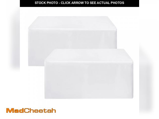 Lot 74-12115822 - HolidayIdeas White Tablecloths for Rectangle 8 Foot Tables - 96 x 30 Inch - 2 Pack Fitted Tablecloth...