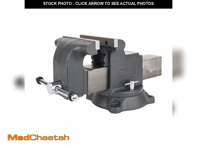 Lot 74-13564563 - Wilton Shop Bench Vise, 8" Jaw Width, 8" Max Jaw Opening, 4" Throat (Model WS8), gray - USED