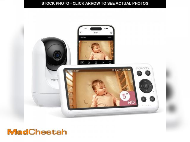 Lot 74-12218617 - Momcozy Smart WiFi Baby Monitor with Camera and Audio, 5" 1080P Screen with Wall Mount, Motion &amp;...