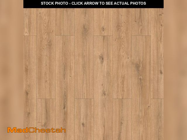 Lot 74-14327214 - TrafficMaster Tully River Oak 7 mm T x 7.56 in. W Water Resistant Laminate Flooring (26.6 sqft/case)...