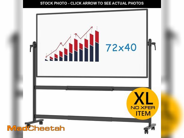 Lot 74-12571381 - (DENTED) VIZ-PRO Double-Sided Magnetic Mobile Whiteboard, 72 x 40 Inches, Rolling Dry Erase Board Ea...