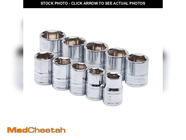 Lot 74-14468046 - Husky 3/8 in. Drive Standard Metric Socket Set (10-Piece) H3DMM11PCSR - UNUSED