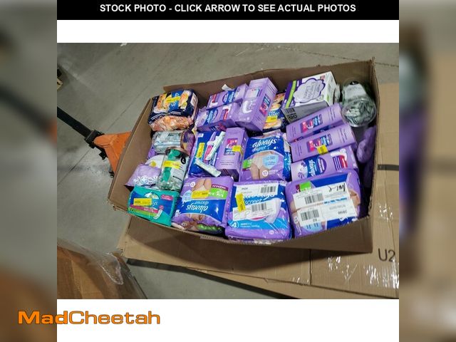 Lot 74-12864454 - Box of Different Sizes and Brands of Pads and Tampons, 30 boxes - UNUSED