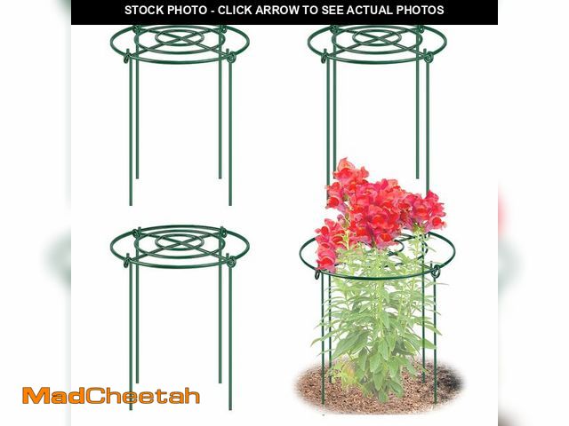Lot 74-13946825 - 4 Pack Peony Cages and Supports, 11.5" Dx16 H Plant Supports for Outdoor Plants, Heavy Duty Metal Pe...