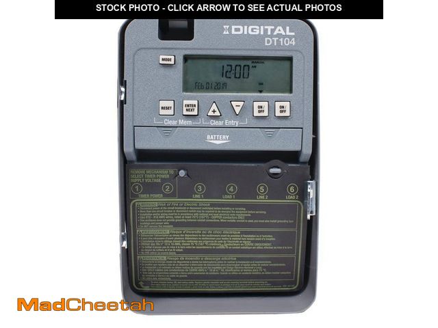 Lot 74-13496835 - Intermatic DT Series 2-Circuit 20 Amp 24 Hour Indoor Surface Mount Timer with Battery Backup, Gray -...