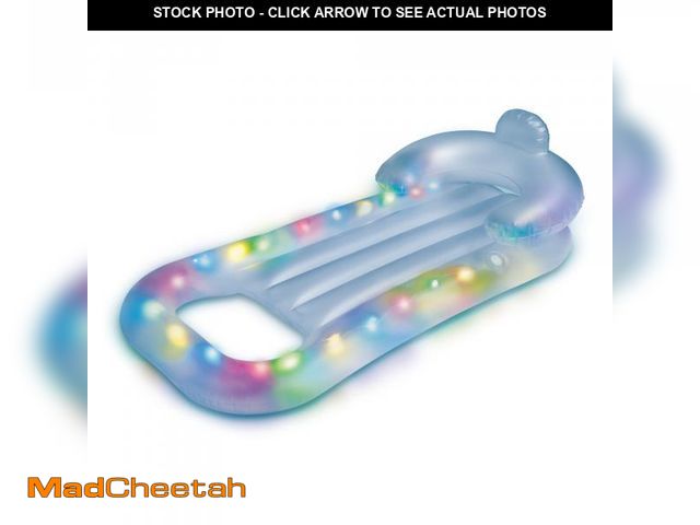 Lot 74-12422881 - Bluescape LED Pool Lounge â Inflatable Light-Up Floating Lounger with Waterproof Color-Changing LE...