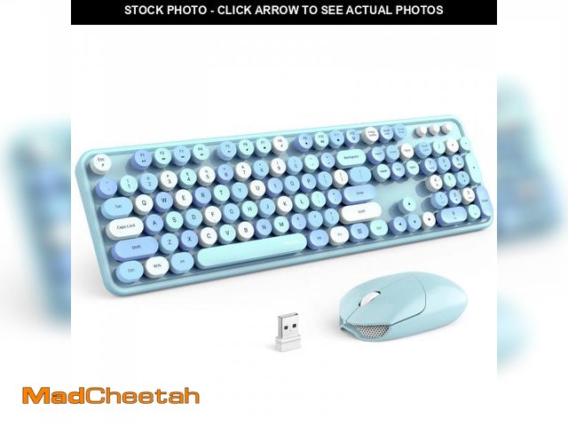 Lot 74-12439611 - MOFII Wireless Keyboard and Mouse Set, Retro Full Size Typewriter Keyboard with Number Pad and Sport...