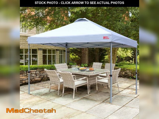 Lot 74-12818571 - MASTERCANOPY 8' x 8' Easy Pop-up Canopy Tent with Vent Outdoor Shade Shelter, White - USED