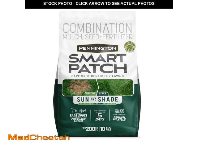 Lot 74-12855313 - Pennington Smart Patch Sun and Shade North 10 lb. 200 sq. ft. Grass Seed Bare Spot Repair with Mulch...