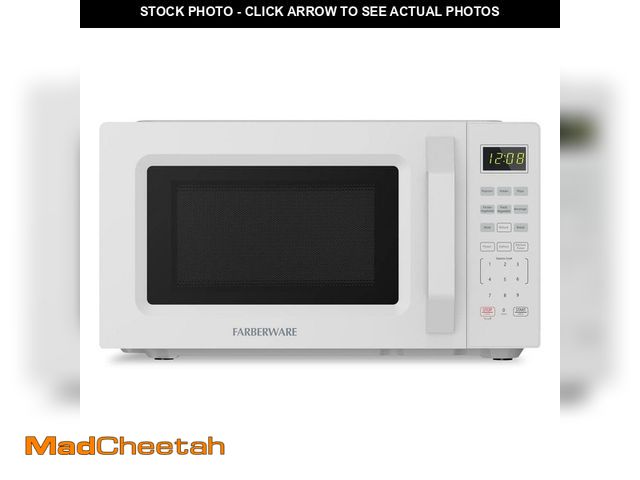 Lot 74-14279359 - Farberware 700-Watt Compact Countertop Microwave Oven-0.7 cu. ft. White - UNUSED