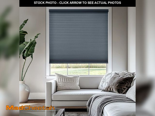 Lot 74-13041222 - Chicology Cordless Cellular Shades Privacy Single Cell Window Blind, 30" W X 64" H, Morning Ocean Li...