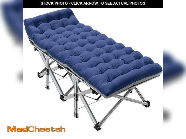 Lot 74-14348474 - ABORON XXL Camping Cot for Adults 900LBS - 78"x32" Oversized Folding Bed with Mattress Pad, Heavy Du...