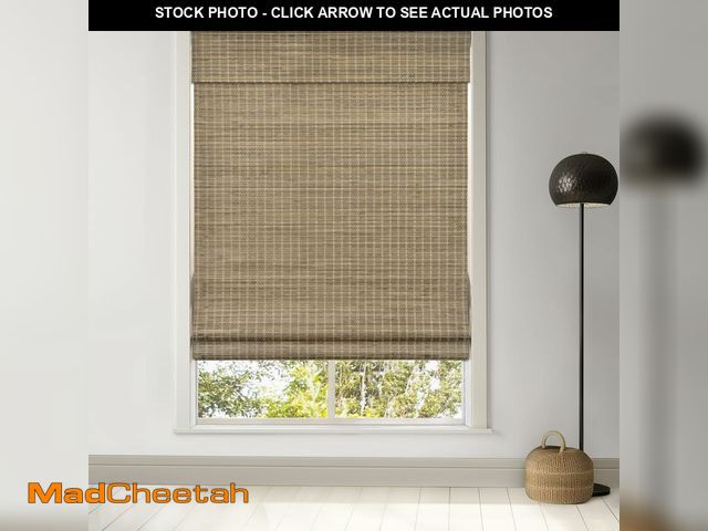 Lot 74-12767354 - LazBlinds Cordless Bamboo Roman Shades, Privacy Blinds for Interior Windows, Room Darkening Roll Up ...