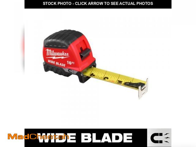 Lot 74-12517245 - Milwaukee 16 ft. Wide Blade Magnetic Tape Measure With 16 ft. Reach - USED