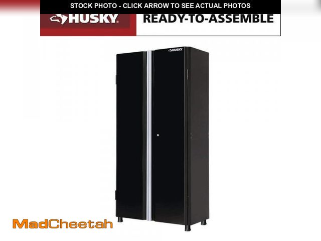 Lot 74-12054755 - Husky Ready-to-Assemble 24-Gauge Steel Freestanding Garage Cabinet in Black (36.6 in. W x 72 in. H x...