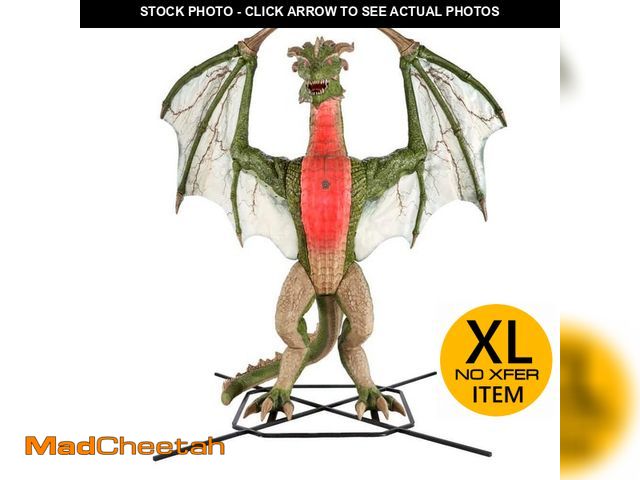 Lot 74-12810874 - 8 ft. Wide Gruesome Grounds Giant-Sized Color Changing Animated LED Wyvern H9 - UNUSED