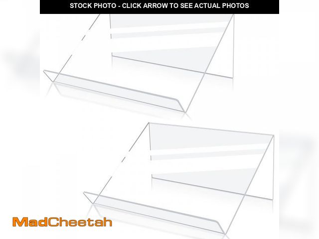 Lot 74-11552085 - Kamehame Book Stands for Display, 2 Pack Slightly Elevated Clear Acrylic Book Display Stand with 1.5...