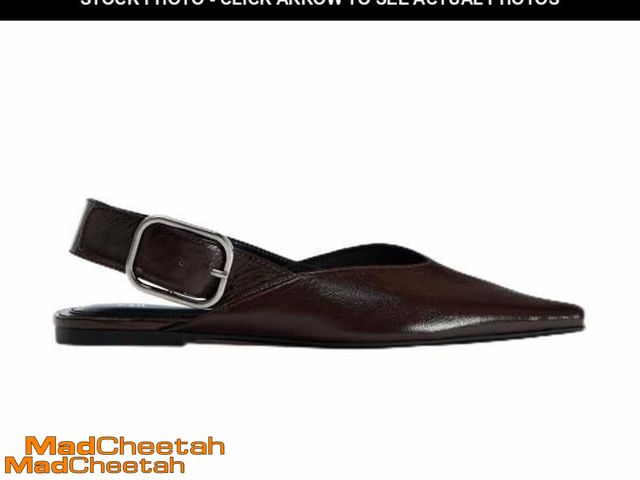 Lot 74-11977568 - ETHSIETA Burgundy Slingback Flat Shoes for Women Casual Comfortable Shoes Pointed Toe Adjustable Buc...