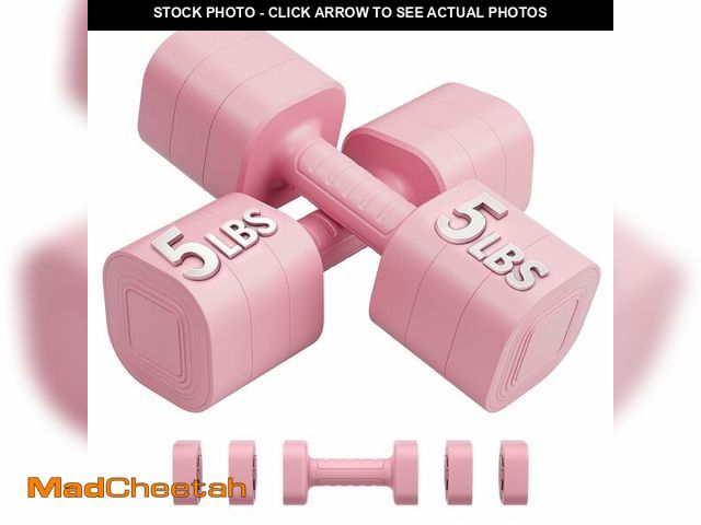 Lot 74-14152092 - Ragebby Adjustable Dumbbell Set of 2, Weights for Men and Women at Home, Anti-slip Handle, 3 in 1 Fr...