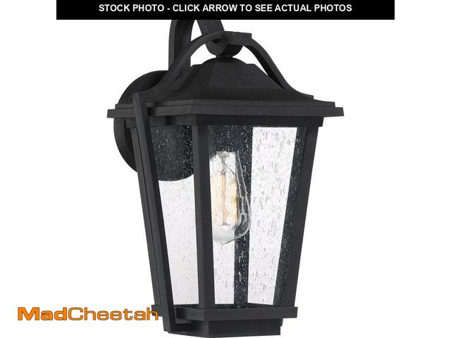 Lot 74-13822761 - Quoizel Darius 1-Light Black Outdoor Wall Lantern Sconce - UNUSED