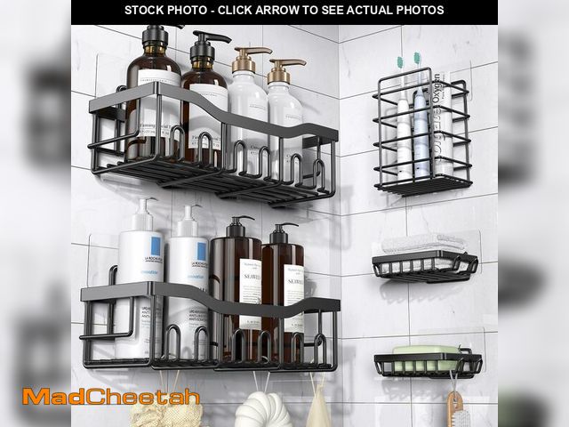 Lot 74-14208385 - EUDELE Adhesive Shower Caddy, 5 Pack Rustproof Stainless Steel Bath Organizers With Large Capacity, ...