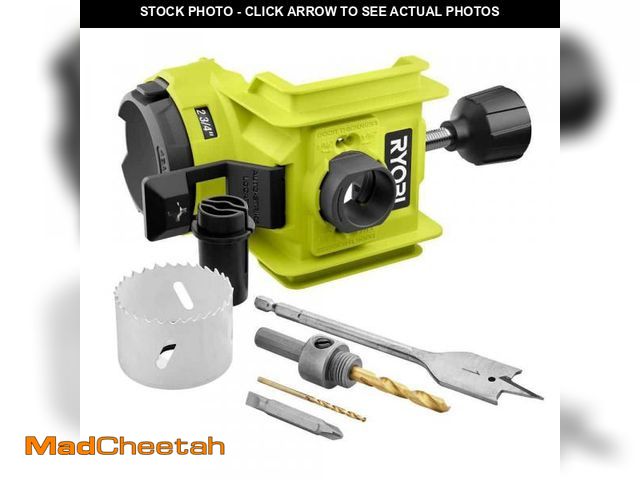 Lot 74-12492576 - RYOBI Wood/Metal Door Lock Installation Kit with Bi-Metal Hole Saw, Spade Bit, Pilot Bit, and Double...