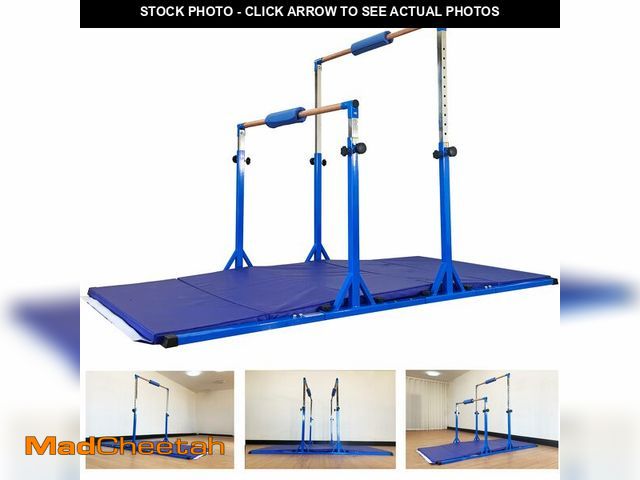 Lot 74-12823775 - MARFULA Gymnastics Double Horizontal Bars 3Play Gymnastic Parallel Bars Uneven Bars with Mat Gymnast...
