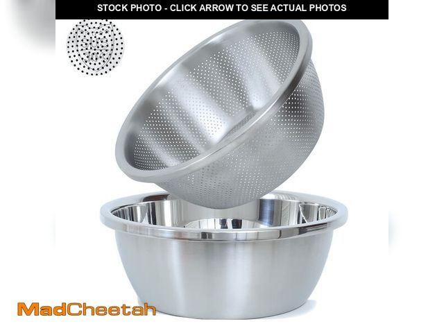 Lot 74-14271007 - Paoli 304 Stainless Steel Fine Mesh Colander Set, 2QT Large Capacity Strainer with Mixing Bowl Ã¢â¬...