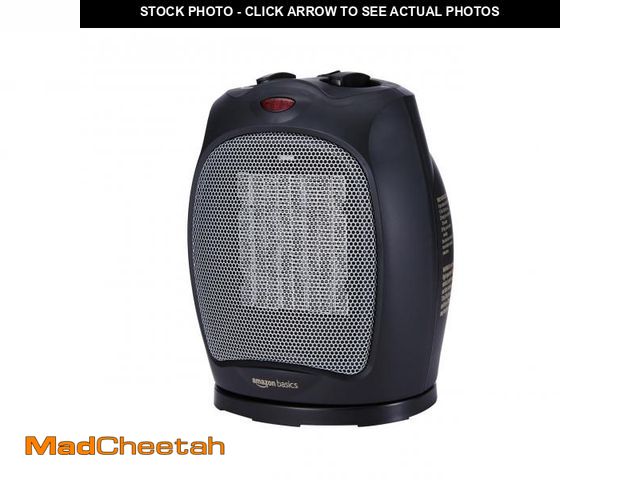 Lot 74-12373212 - *SEE DETAILS* Basics Oscillating Ceramic Space Heater, Portable Indoor Heating Solution, With Overhe...