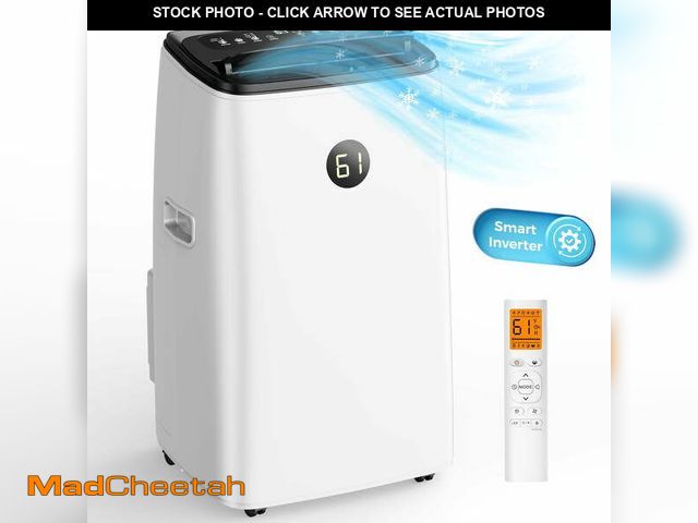 Lot 74-14609111 - (MISSING WINDOW KIT,HARDWARE,REMOTE) Lcxmtv 16,000 BTU Inverter Portable Air Conditioner, Dual Hose ...