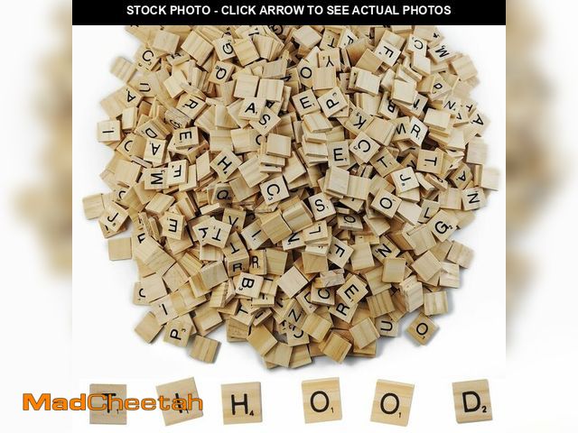 Lot 74-13549248 - TIHOOD 1000PCS Wooden Letter Tiles for Crafts, Wood Tiles, DIY Gift Decoration, Making Alphabet Coas...