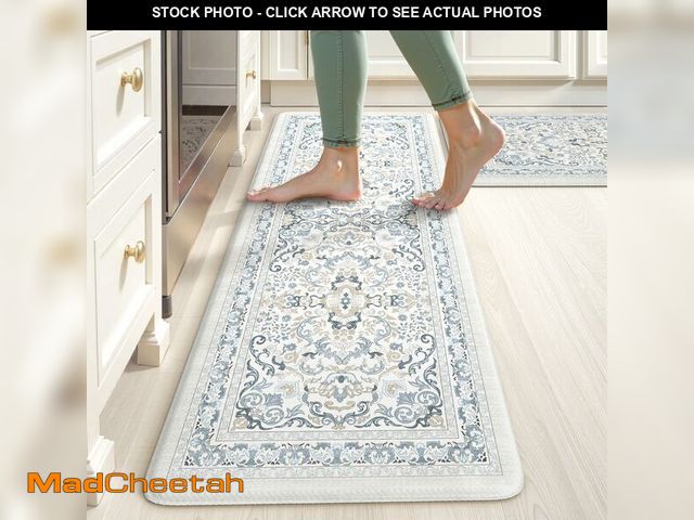 Lot 74-13544850 - KIMODE Kitchen Floor Mats Cushioned Anti Fatigue,Boho Vintage Floral Rugs Sets of 2,Ergonomic Memory...