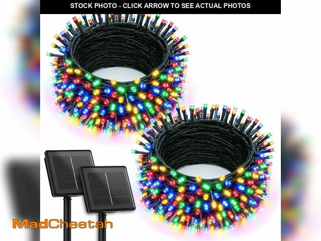 Lot 74-12699032 - Brightown 2 Pack Solar Christmas String Lights Outdoor, Total 144Ft 400 LED Twinkle Fairy Lights Wat...