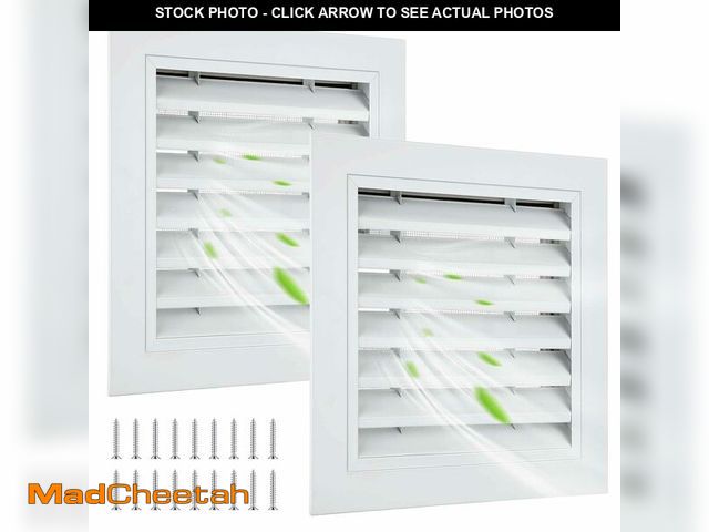 Lot 74-12972543 - Gisafai 2 Pcs 10" x 10" Gable Vent Aluminum Alloy Wall Vents Shed Attic Vent with Screen Return Air ...