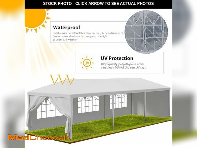 Lot 74-14002631 - Ktaxon 10' X 30' Canopy Tent with 8 Side Walls for Party Wedding Camping and BBQ - USED