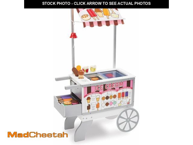 Lot 74-13041551 - Melissa &amp; Doug Snacks &amp; Sweets Food Cart with Play Food, Wooden Toys &amp; Kids Play Kitchen...