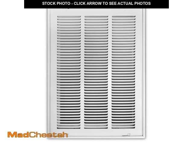 Lot 74-12552764 - (MISSING HARDWARE) Everbilt 14 in. x 20 in. Steel Return Air Filter Grille in White - USED