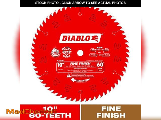 Lot 74-12681333 - DIABLO 10in. x 60-Tooth Fine Finish Saw Blade for Wood - UNUSED